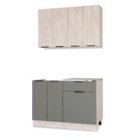 Кухня ДЖАЗ  Дуб Эндгрейн/ЭвоГлосс Тёмно Серый +сушка+планка