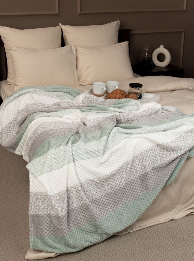 Плед Absolute  фланель жаккард печатн. 1,5 сп 90689