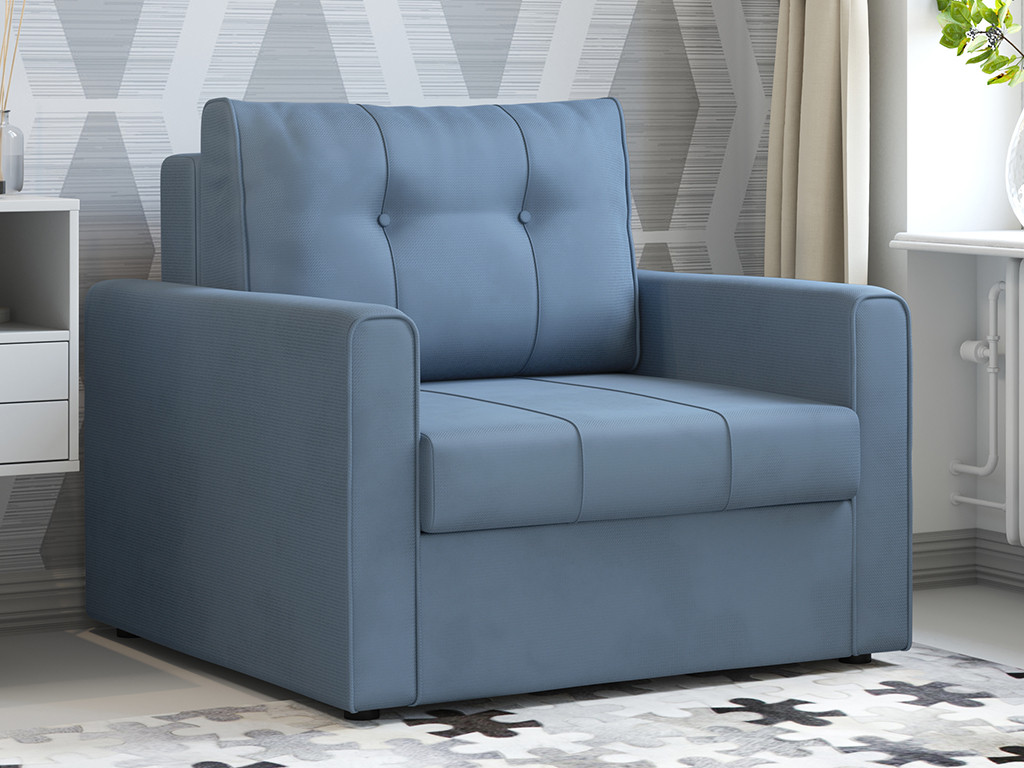 Кресло-кр. "Лео" Арт. ТК 361 (Тори 83 велюр серо-синий)