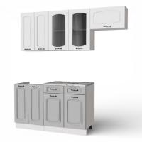 Кухонный гарнитур Равенна Анкор светлый/Дуб светл/Дуб дымчат (Столешница Альберика+сушка+планка) 