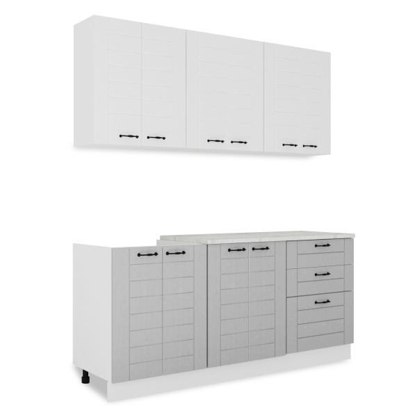 Кухня СОНЕТ Дуб сетлый/Дуб дымчатый 1,8м (без мойки)