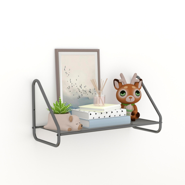 Полка настенная Барселона 21/Графит/650х245х300