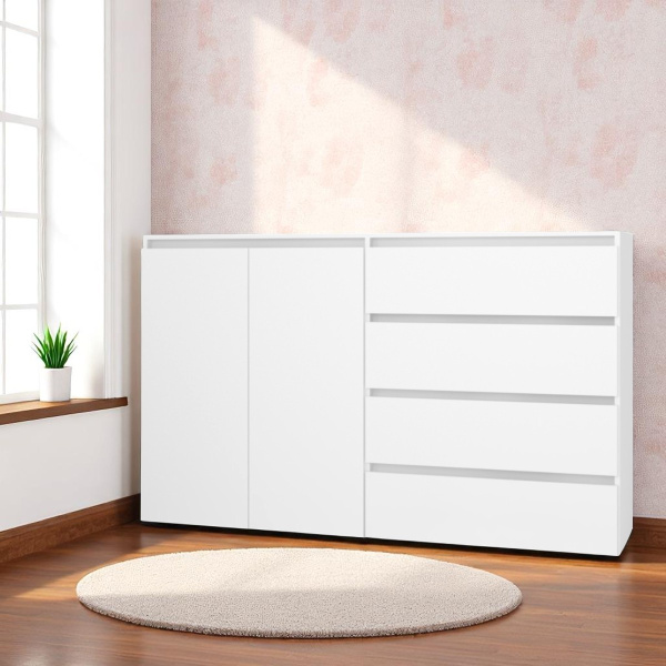 ВЕНСЕН Комод 4 ящика 2двери /Белый