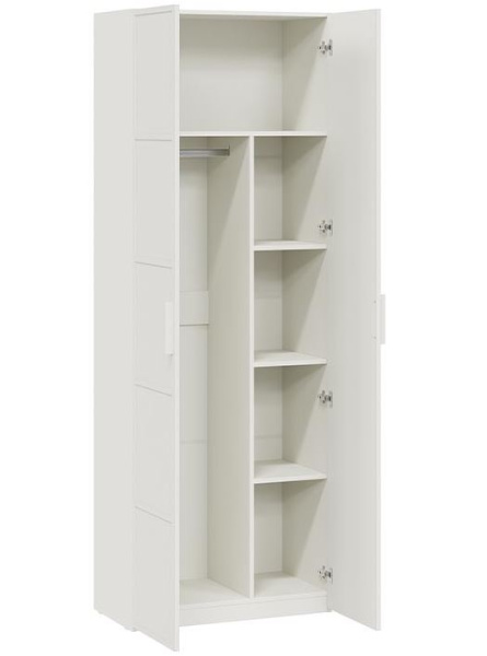 Стелла Шкаф д/одежды /Белый холст/Белый жемчуг