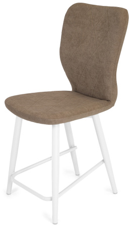 Стул Чинзано ПОЛУБАРНЫЙ, Т184 кофе с молоком+нога 1R38 Bh500 полубарный мини белый 