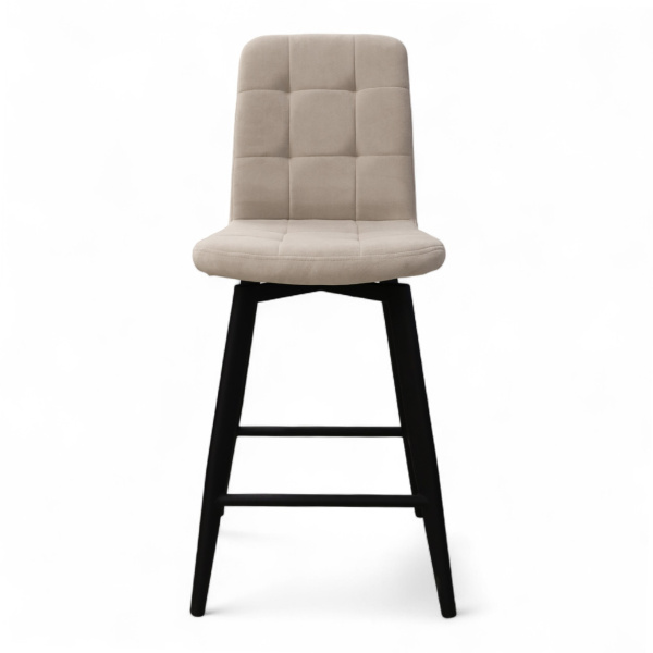 Стул Абсент NEW ПОЛУБАРНЫЙ Поворотный, Т170 бежевый+нога 360F47 60см (Черный)