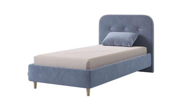 Кровать с основанием Лео 90*200 см топаз/галька/велюр
