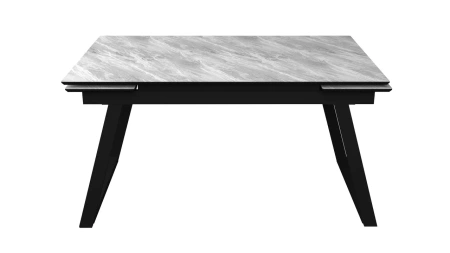 Стол Луис,1400(2000)*900, МДФ/Пластик Найт Стоун/Черный,опора Z 960-2(черный)