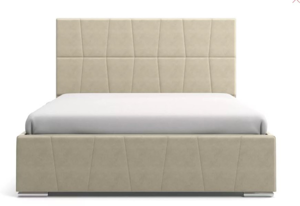 Кровать Пассаж (04) 1600*2000+Рама для кровати 1600*2000 (без косынок) с подъемным механизмом /Glory 110 беж