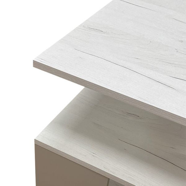 Стол журнальный СЖ-18 Ультра Глиняный серый/Дуб крафт белый