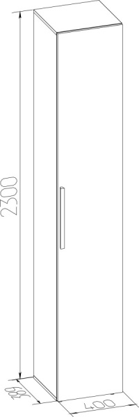 Nature 83 Шкаф для белья Ясень Анкор св-Черный