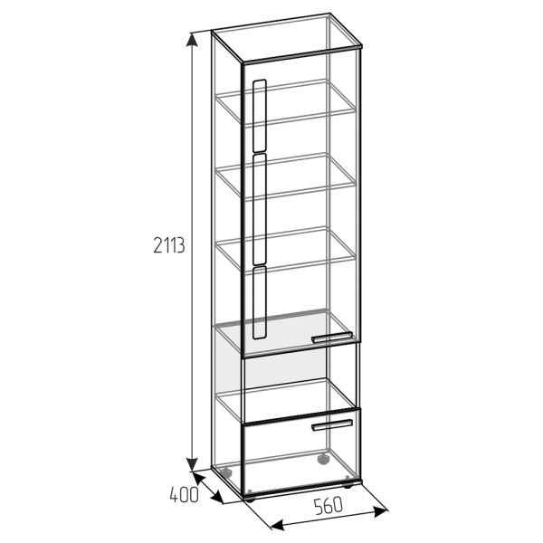 Crown 11 (гостиная) Шкаф МЦН (01) (Дуб золотистый/Графит) 