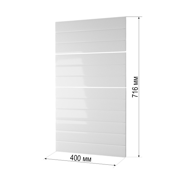 Фасад БЕЛЫЙ ГЛЯНЕЦ 3 ящика 400