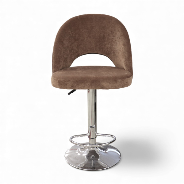 Стул барный «Лайт» Velvet LUX-8 Коричневый/Хром