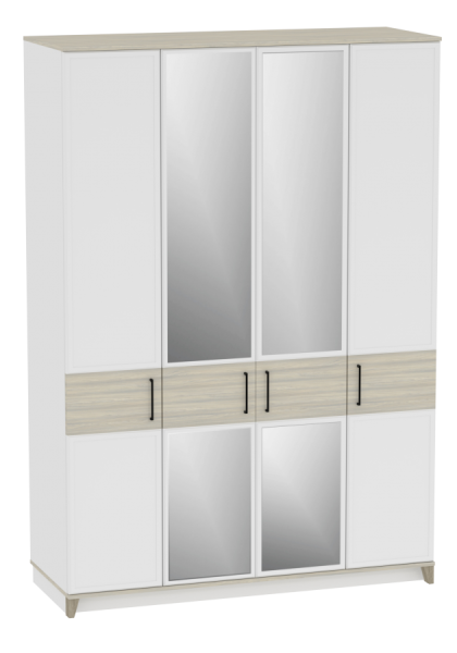 AURELIO 555 Шкаф для одежды и белья Белый/Блеквуд Сатиновый