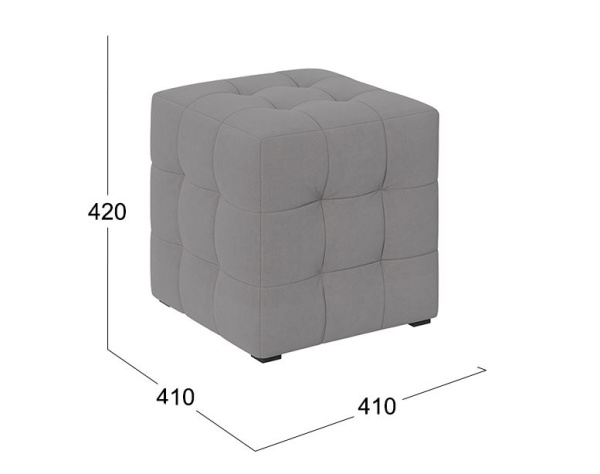 Пуф Тип 1 (Велюр Светло-Серый)