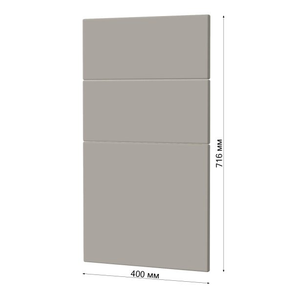 Фасад Серый МАТОВЫЙ 3 ящика 400