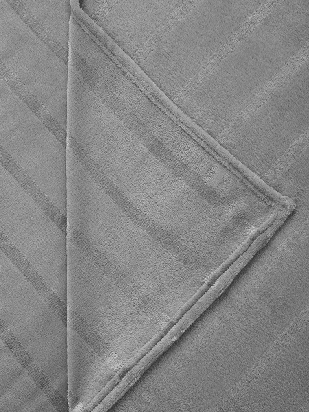 Плед Texrepublic фланель однотон страйп Серый 200*220